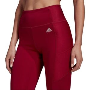 Adidas x Zoe Saldana Aeroready Shine Tights Burgundy Size XS